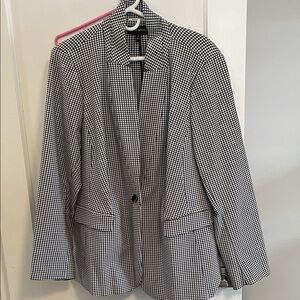 Lane Bryant Black and White Houndstooth Blazer